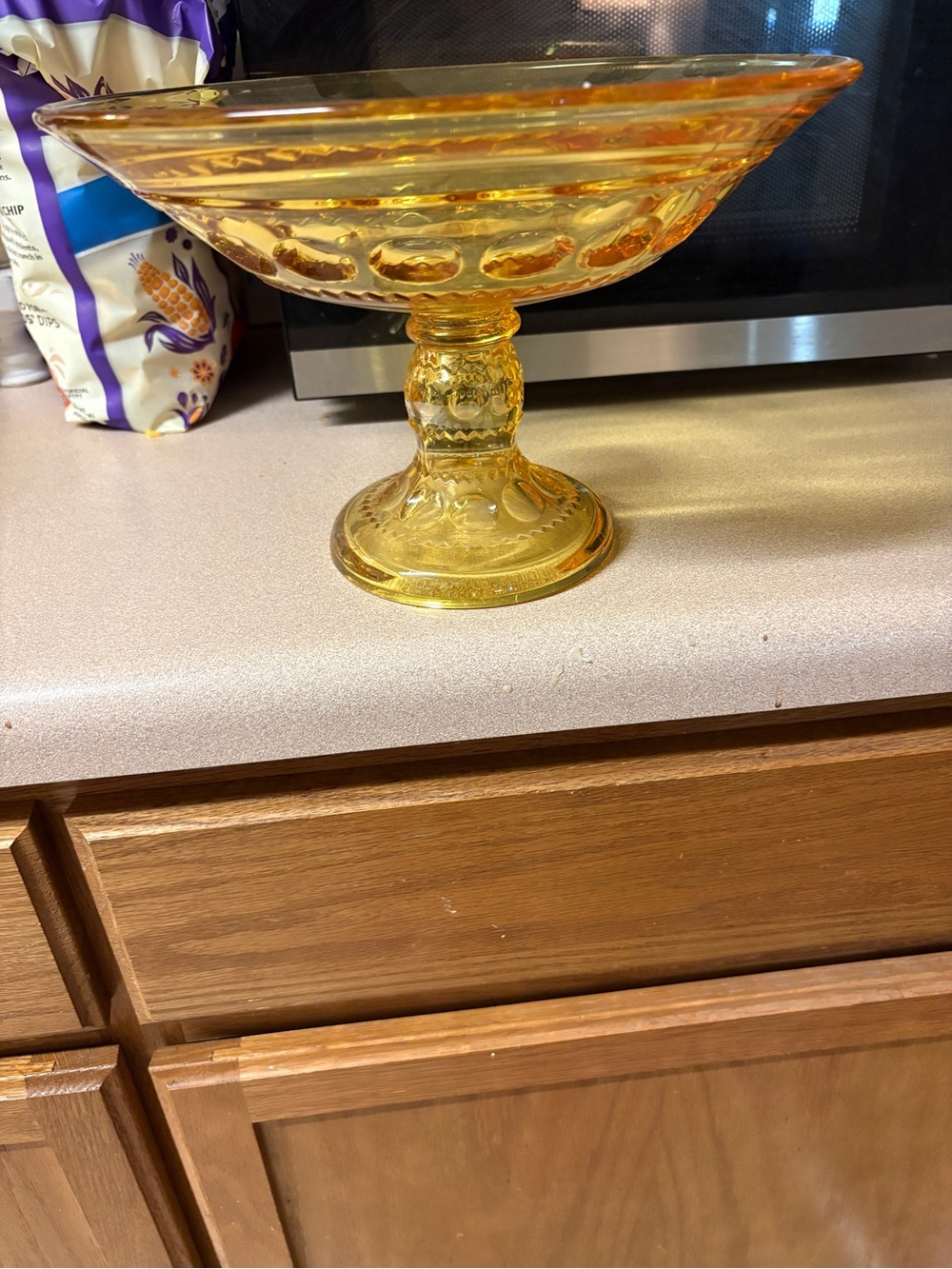 Indiana Glass Amber Pedestal Compote
